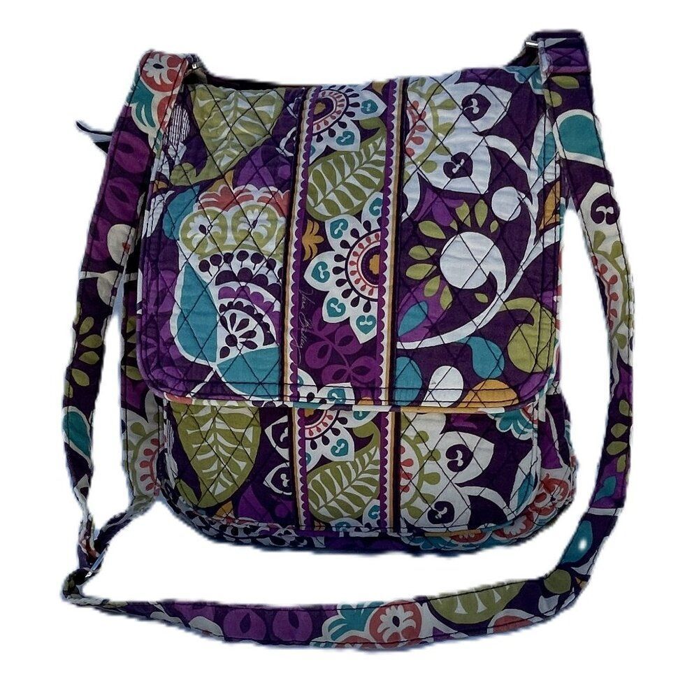 Retired Vera Bradley Crossbody Messenger Bag Plum Crazy